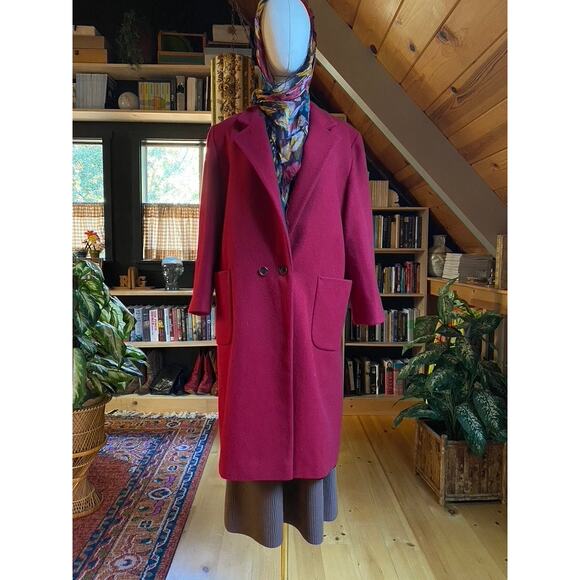 Red Wool Coat Vintage - Picture 4 of 8